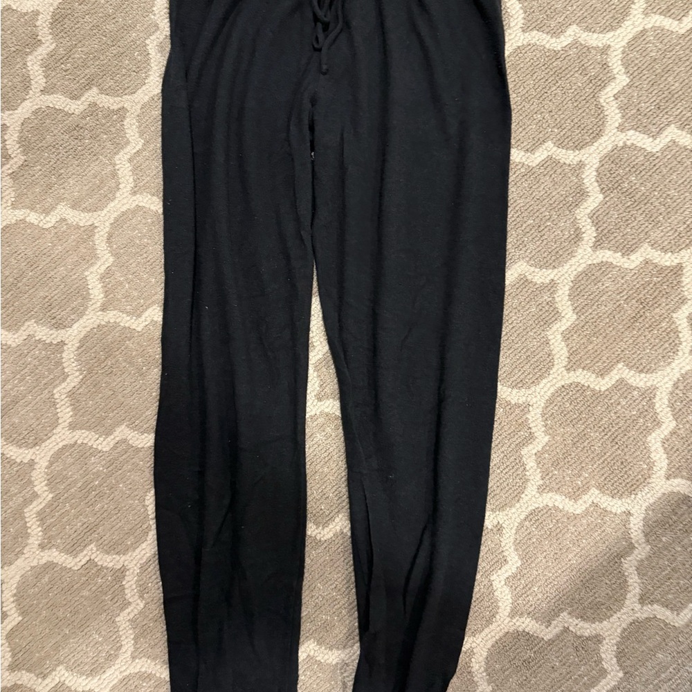Black fuzzy sweatPants cuffed
